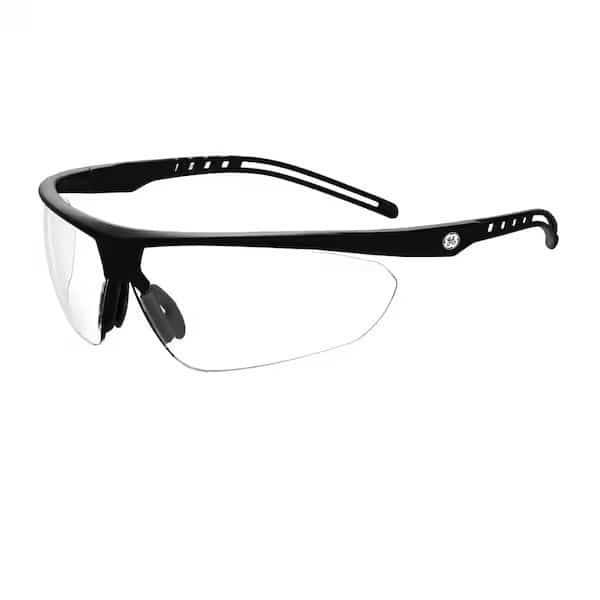 Safety Glasses, Clear Anti-Fog &  Anti-Scratch Lens, Polycarbonate, Black/Blue
