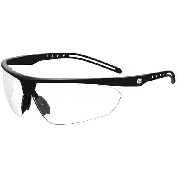Safety Glasses, Clear Anti-Fog &  Anti-Scratch Lens, Polycarbonate, Black/Blue