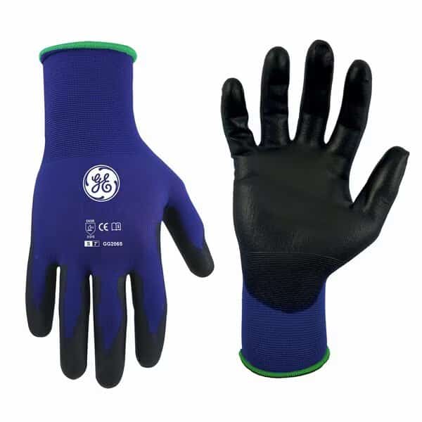 Coated Gloves, Polyurethane, Gray, L