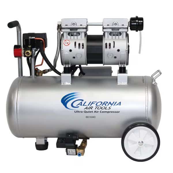 Ultra Quiet And Oil-Free 8.0 Hp, 1.0 Gal. Steel Tank Compressor W/ Auto Drain Valve