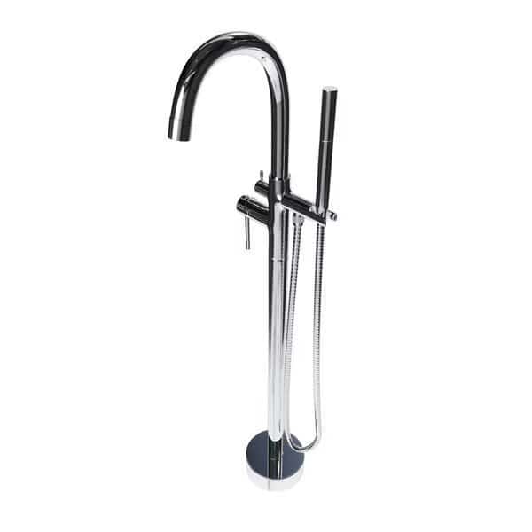Neptune Freestanding Chrome Gooseneck Tub Filler Faucet with Standard Handle, Castello Usa, Mfr#: CB-F04-CR