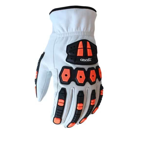 Insulated Goatskin Work Gloves, Fleece Lined, Impact-Resistant, ANSI Cut Level 5, Waterproof, S