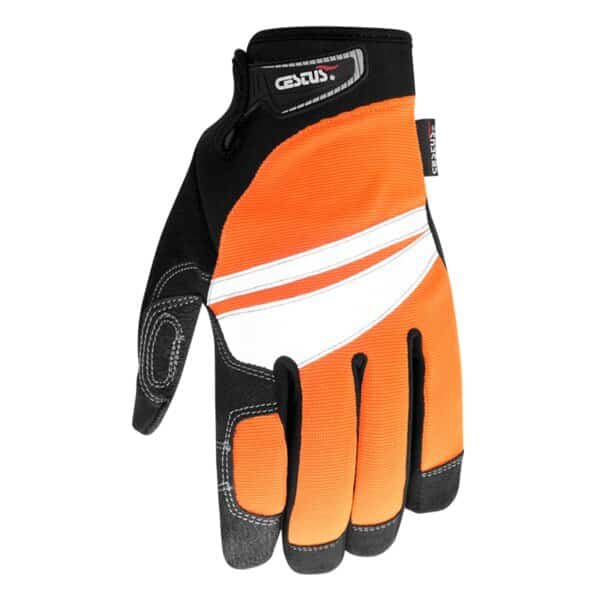 Hi-Vis Reflective Work Gloves, Skid-X Rough Out Coarse Palm, M, PR