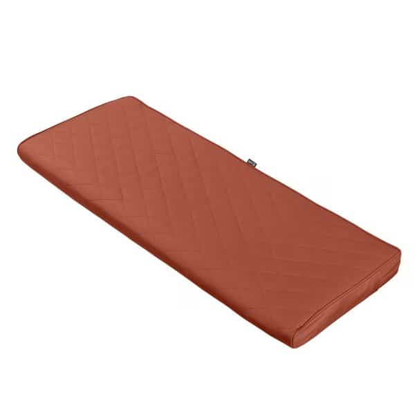 FadeSafe 54x18x3" Rectangle Patio Quilted Lounge Cushion, Spice