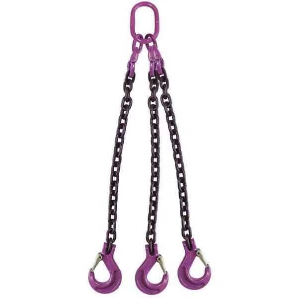3/4" x 4' - 3 Leg Chain Sling w/ Sling Hooks - Grade 100