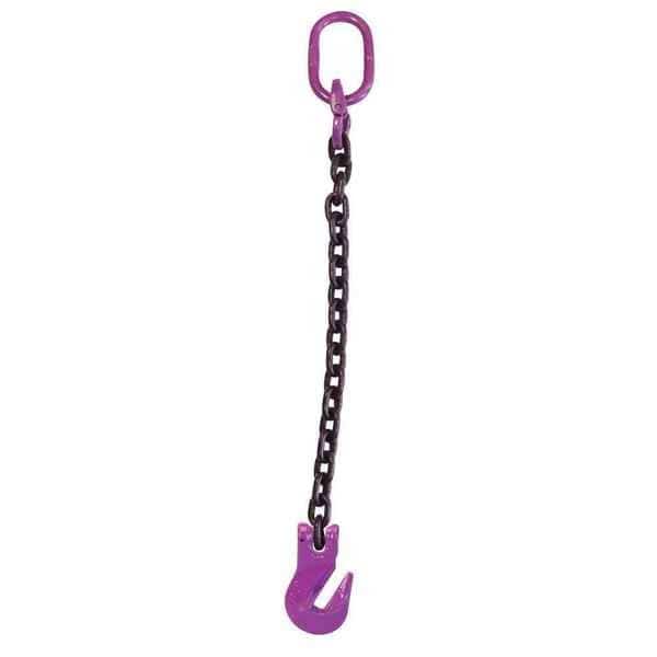 5/16" x 6' - Single Leg Chain Sling w/ Grab Hook - Grade 100