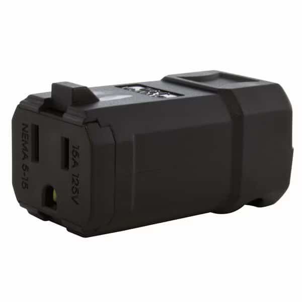 Straight Blade Connector, 5-15R, 15 A, 125V AC, 2 Pole, 3 Wire, Screw Terminals