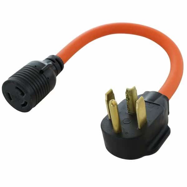 Plug Adapter, STW, L6-30R, 14-30P, 1.5 ft., Orange