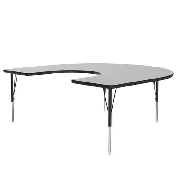 Horseshoe Adjustable Height Activity Kids School Table, 60" W X 66" L X 19" to 29" H, Gray Granite, Correll, Mfr#: AM6066-HOR-15