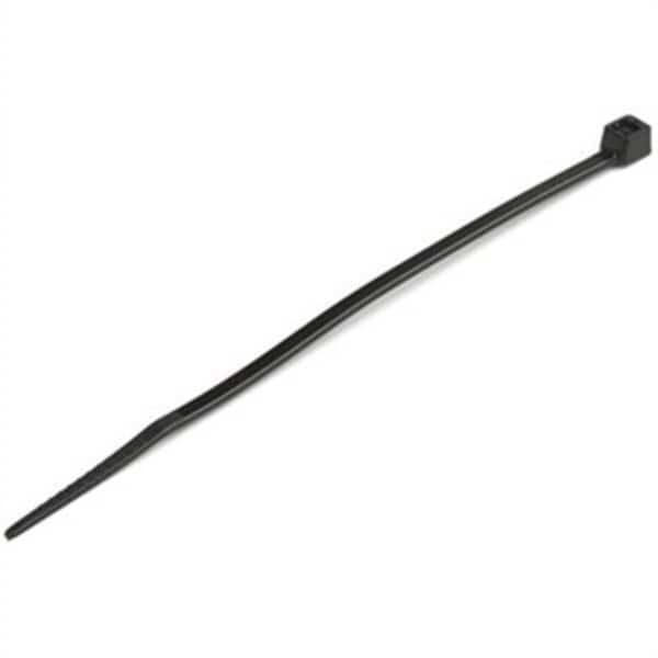 Cable Tie, 4 in L, 7/8 in Max Bundle Dia., Black, Nylon 6/6, 18 lb Strength, 1000 PK