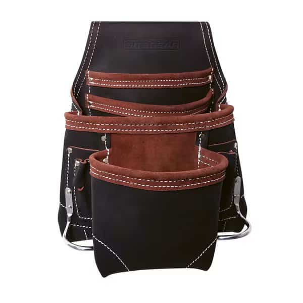 10100-TS 10-Pocket Top Grain Oily-Tanned Leather Tool and Nail Pouch