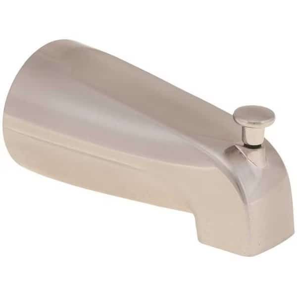 Bathtub Spout W/ Top Diverter and Adjustable Slide Connector in Brushed Nickel