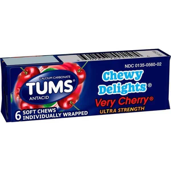 Tums Very Cherry Chewy Delights 6 Count, PK144