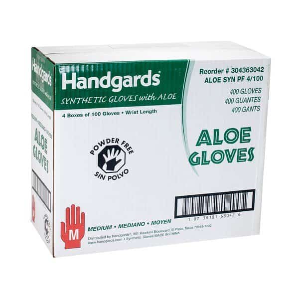 Handgards Aloe Powder Free Medium Synthetic Gloves, PK400