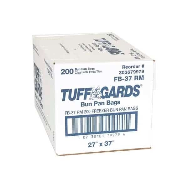 Roll Pack With Twist Tie Closure 27"x37" Clear Flat Bun Pan Bag, PK200