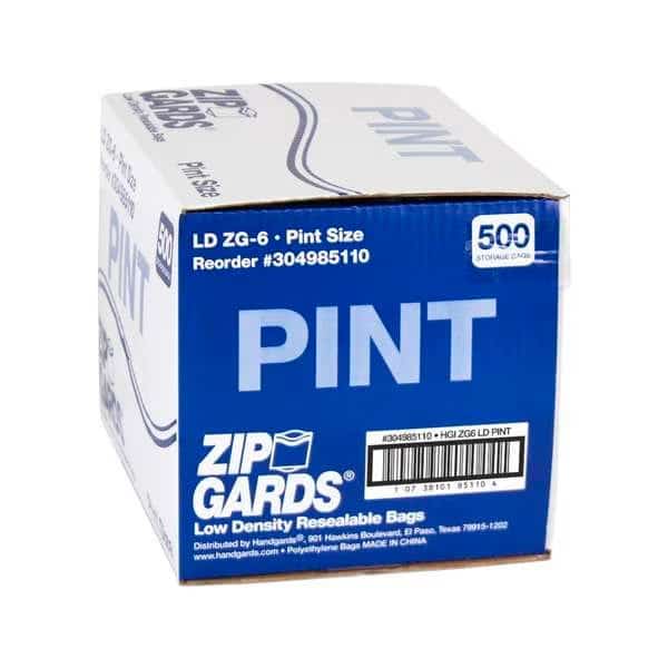 Low Density Recloseable Pint Clear Flat Stack Storage Bag, PK500