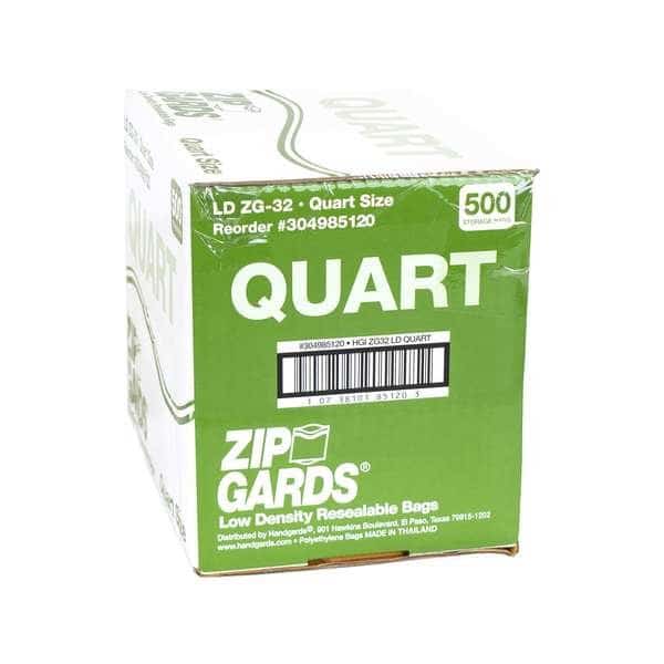 Zipgards Low Density Recloseable 7"x8" qt. Storage Bag, PK500