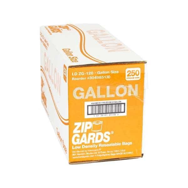 Zipgards Low Density Recloseable 10.5"x10.5" Clear gal. Bag, PK250