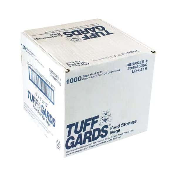 6"x3"x15" .6 mil Low Density Roll Pack Clear Food Storage Bag, PK1000