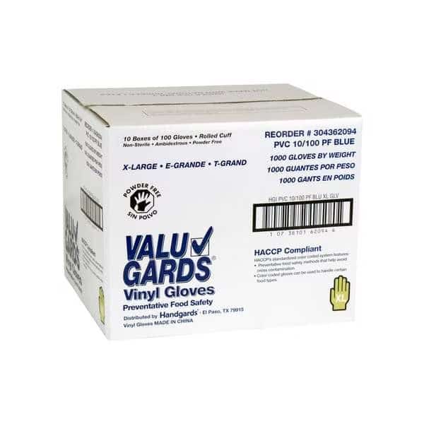 Disposable Gloves, Powder-Free, Blue, 1000 PK