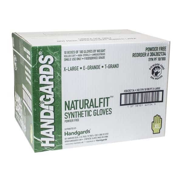Handgards Naturalfit Powder Free Extra Large Synthetic Glove, PK1000