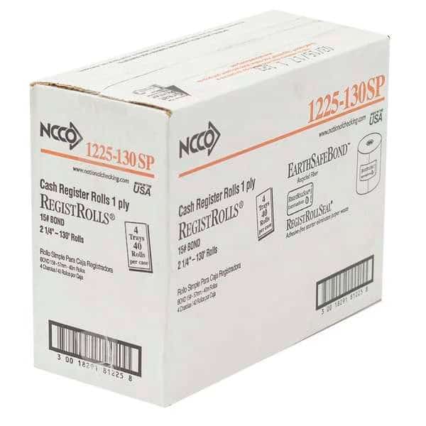National Checking Register Roll 2.25 White 1 Ply, PK40