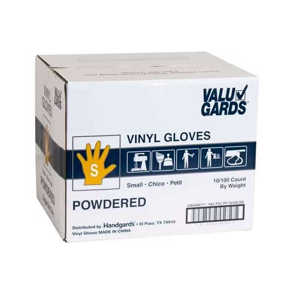Disposable Gloves, Powdered, Clear, 1000 PK