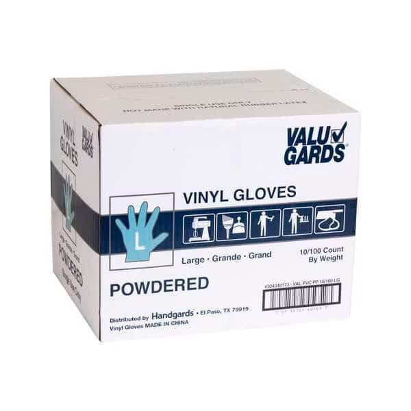 Disposable Gloves, Powdered, Clear, 1000 PK