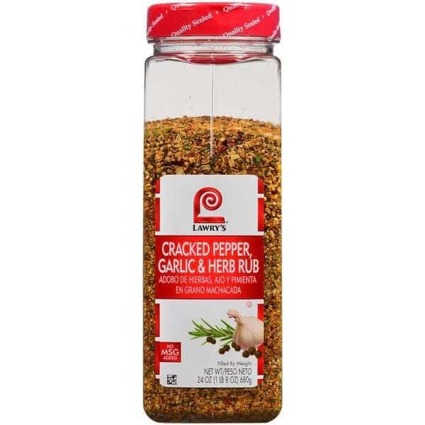 Lawry's Cracked Pepper Garlic Herb Rub 24 oz., PK6