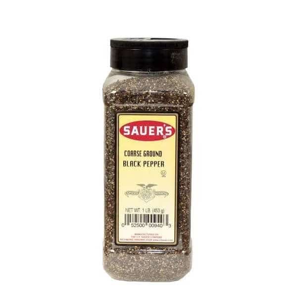 Sauer Black Coarse Ground Pepper 1lbs Bottle, PK6