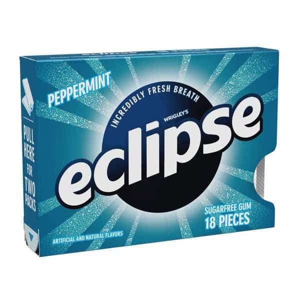 Eclipse Single Serve Peppermint Gum 18 Pieces, PK144