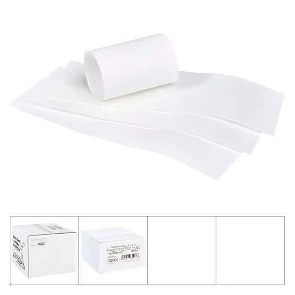 Lapaco 1.5'' By 4.25'' White Napkin Band, PK2000