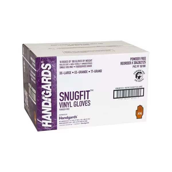 Handgards Snugfit Vinyl Powder Free Xx-Large Glove, PK1000