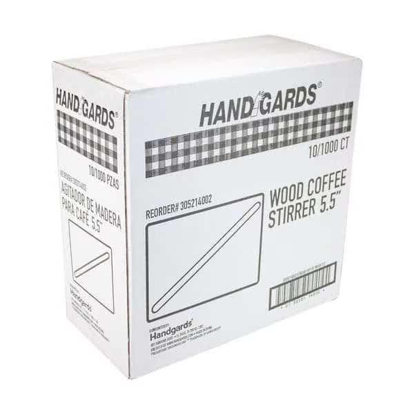 Handgards 5.5" Wood Coffee Wood Stirrer, PK1000