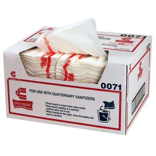 13x21 Foodservice White/Red Print Med-Heavy Duty Towel, Microban, PK150