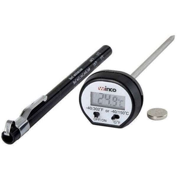 Winco 4.75" 15/16 Lcd Digital Probe Black Thermometer