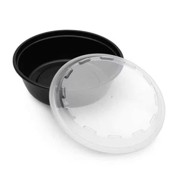 Cubeware 24oz. Round Container Black Base With Clear Vented Lid, PK150
