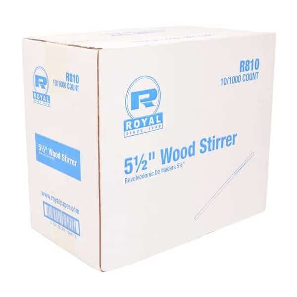 Royal 5.5" Wood Coffee Stirrers, PK1000