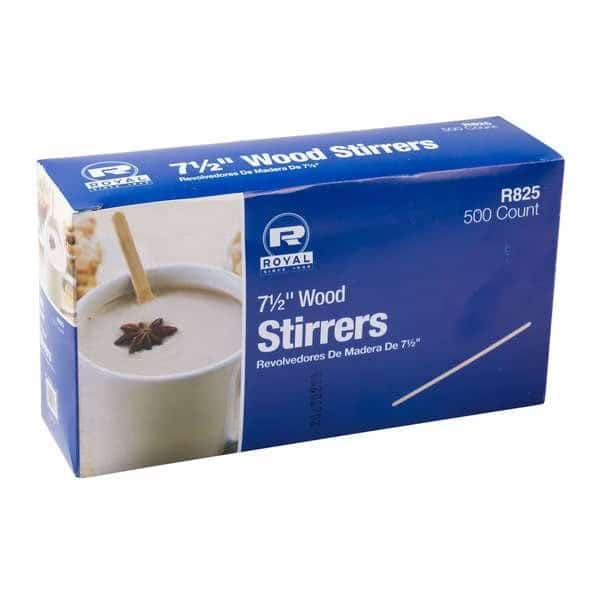 Royal 7.5" Wood Coffee Stirrer, PK5000