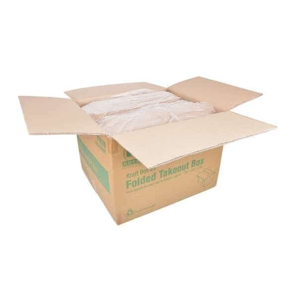 Royal 7.75"x5.5"x3.5" #4 Kraft Folded Takeout Box, PK160