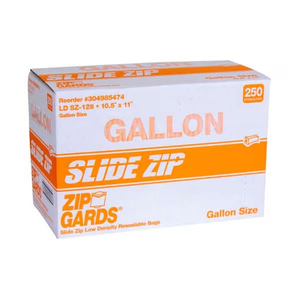 1.75mil Low Density Clear Gal Slide Zip Food Storage Bag, PK250