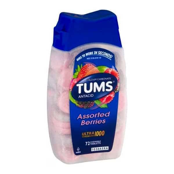 Tums Ultra Strength Assorted Berries Tablets 72 Tablets, PK24