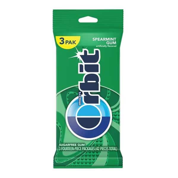 Orbit Spearmint Gum 14 Pieces, PK60