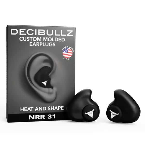 Custom Molded Earplugs-Black, 31 NRR, Simple DIY Process Remoldable if needed