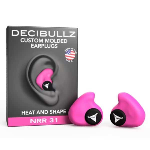Custom Molded Earplugs Hi Vis Pink, 31 NRR, Simple DIY Process, Remoldable if needed
