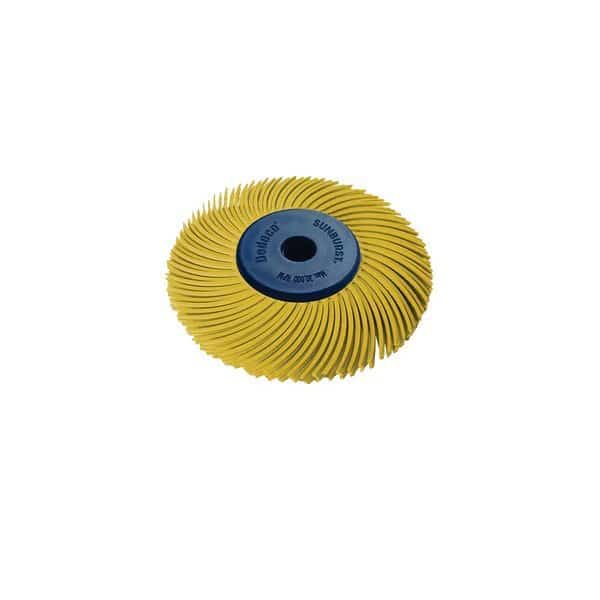 Sunburst Radial Bristle Discs 2 in Curved Tc 3-Ply Yellow 80 Grit A/O 1/Unit