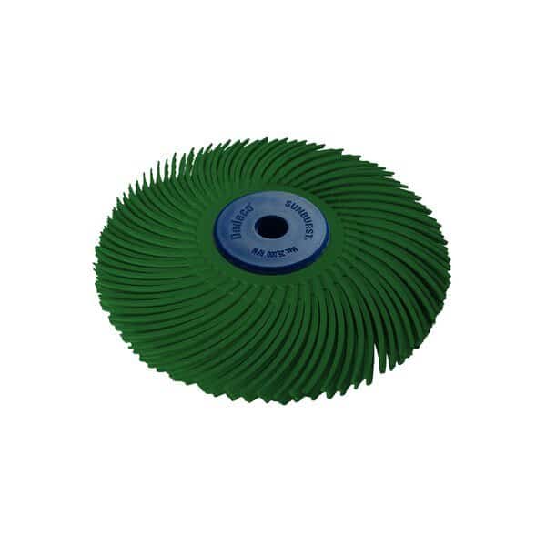 Sunburst Radial Bristle Discs 3 in Curved Tc 3-Ply Dark Green 50 Grit A/O 1/Unit