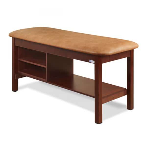 Flat, STR Line TX Table w/ Shelving, Dark Cherry Finish, Country Mist