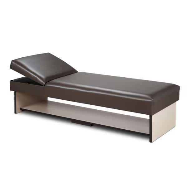 Panel Leg Couch w/ Full Shelf, w/adj. wedge Dark Cherry, GunMetal