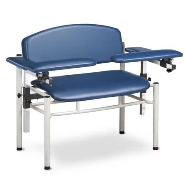 X-Wide, Padded, Blood Chair w/ Padded Flip Arms, Warm Gray